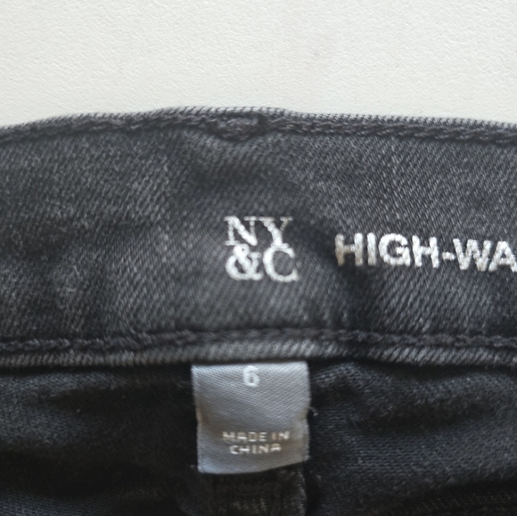 Ny&C Jeans Women Size 6 Black 28x30 Light Wash High Rise Distressed Skinny - Picture 8 of 11